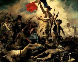 Eugène Delacroix, "La llibertat guiant el poble", 1830