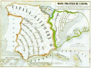 Mapa polític d'Espanya - 1854